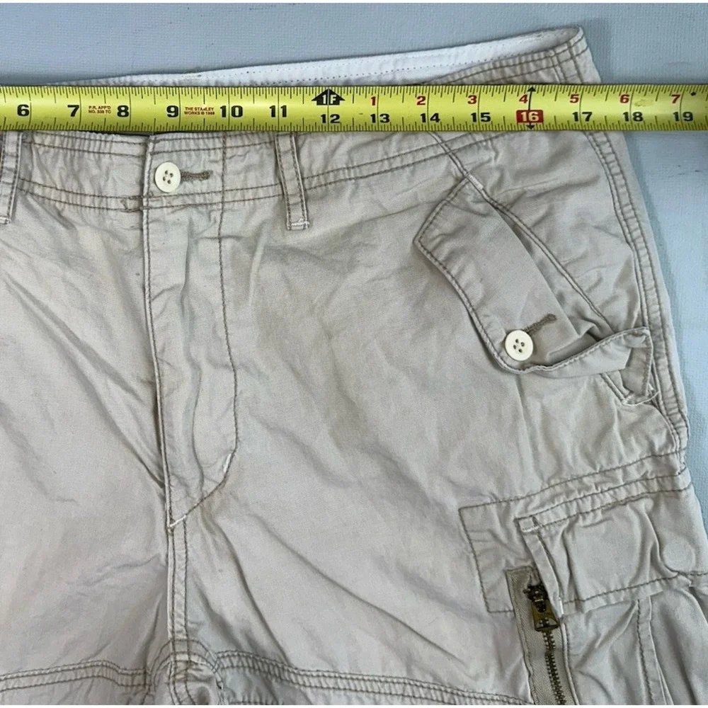 Polo Ralph Lauren Beige Beige Khaki Cargo‎ Shorts Men's Size 33 Y2K Baggy